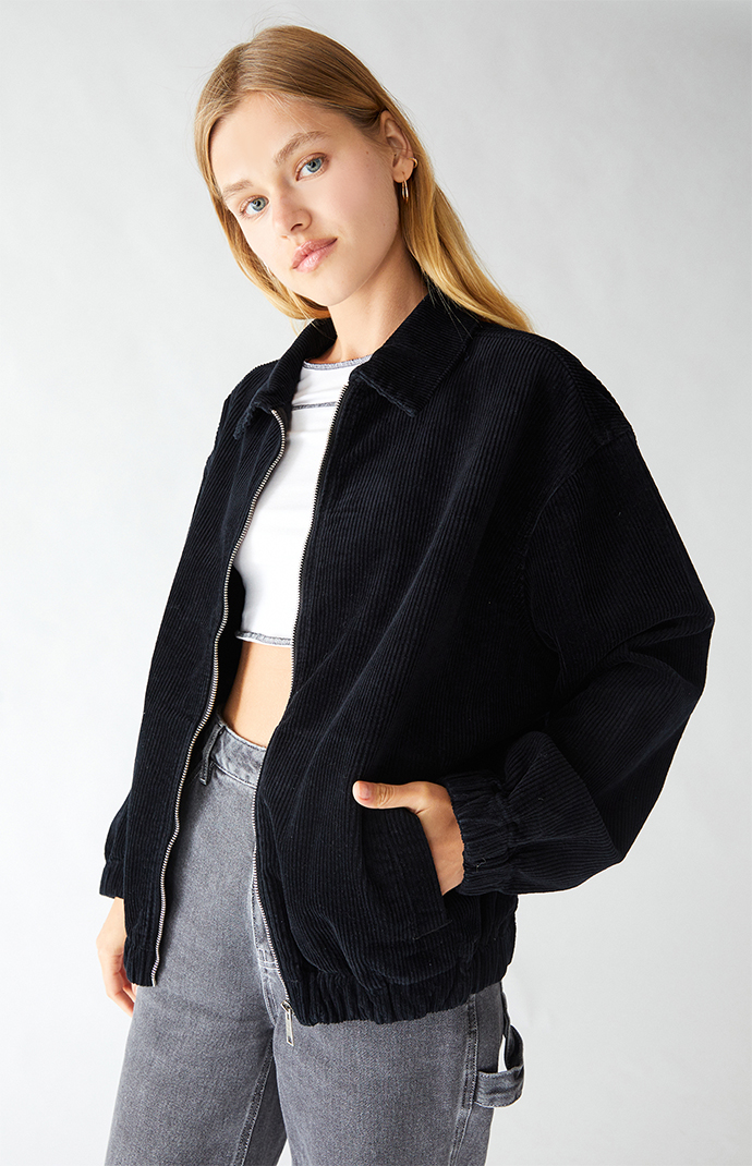PacSun Black Corduroy Zip Up Dad Jacket PacSun