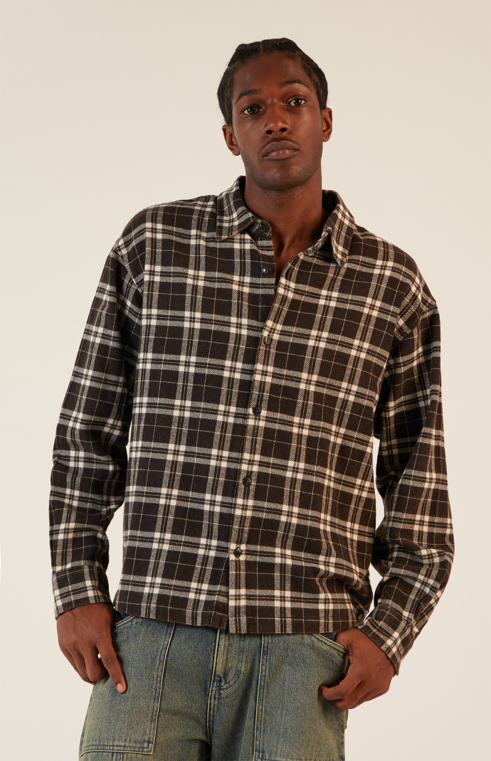 Pacsun Washed Cropped Flannel Shirt | PacSun