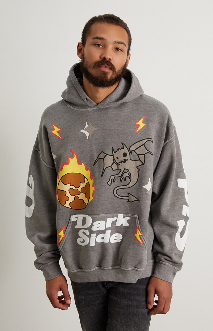 Pacsun Men's Dark Side Graphic Hoodie in Gray - Size Medium