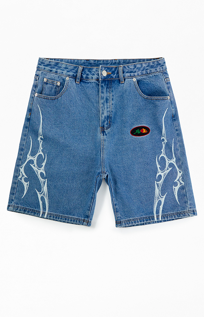 Civil Thorns Black Baggy Denim Shorts | PacSun