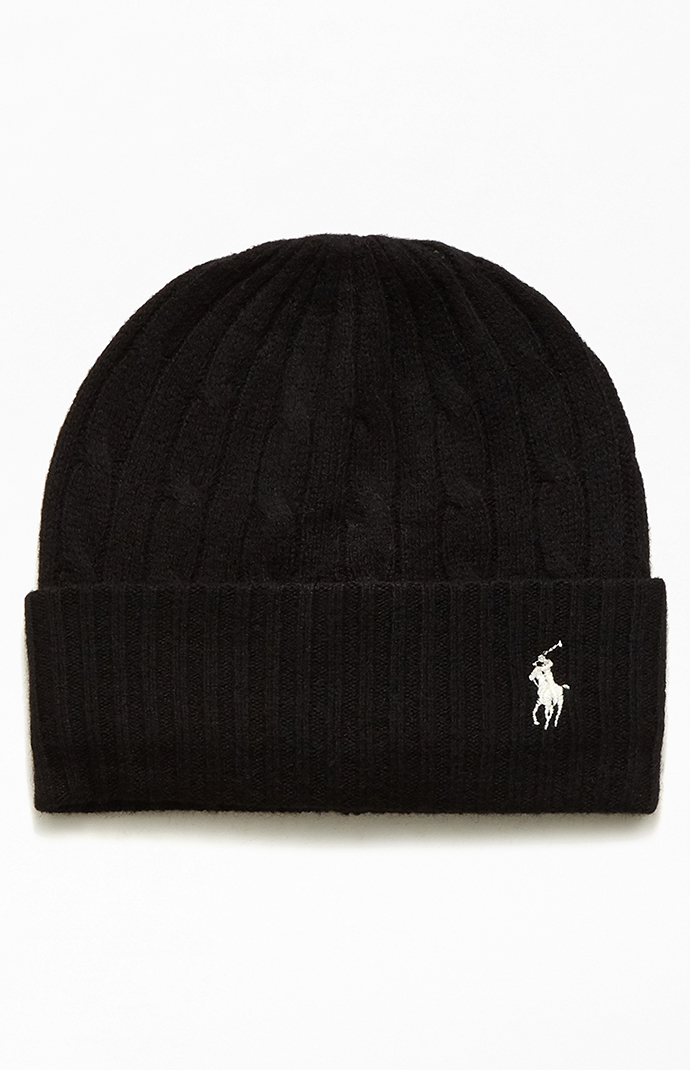 polo cable knit beanie