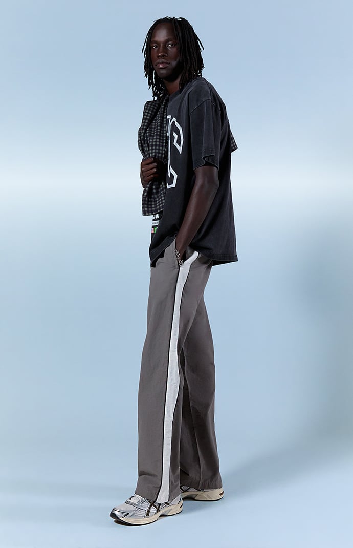 Pacsun Gray Brodie Baggy Track Pants | Pacsun