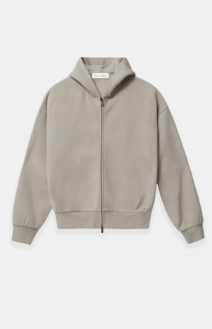Fear of God ESSENTIALS Smoke Grey Classic Fleece Zip Up Hoodie