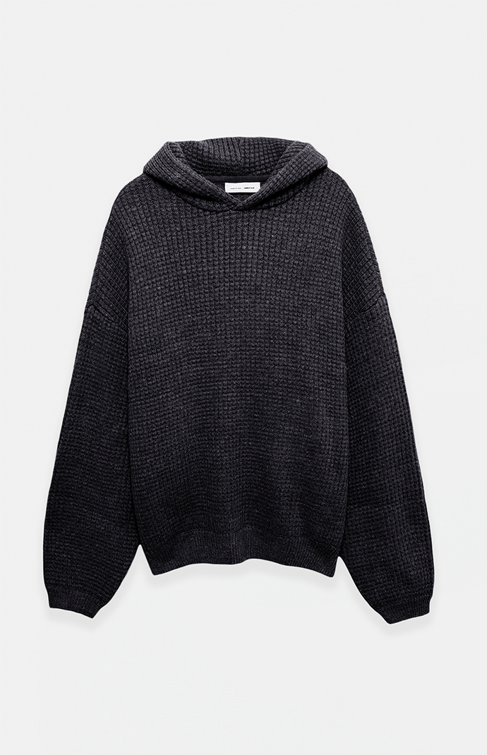 Fear of God ESSENTIALS Vintage Black Heavy Waffle Knit '90s Hoodie