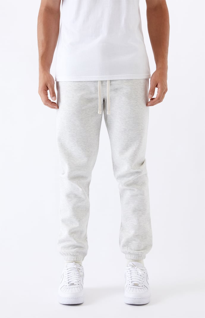 White Basic Fleece Jogger Pants PacSun PacSun