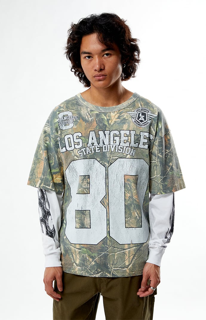 PacSun Camo LA Division 80 Layered Long Sleeve T-Shirt | PacSun