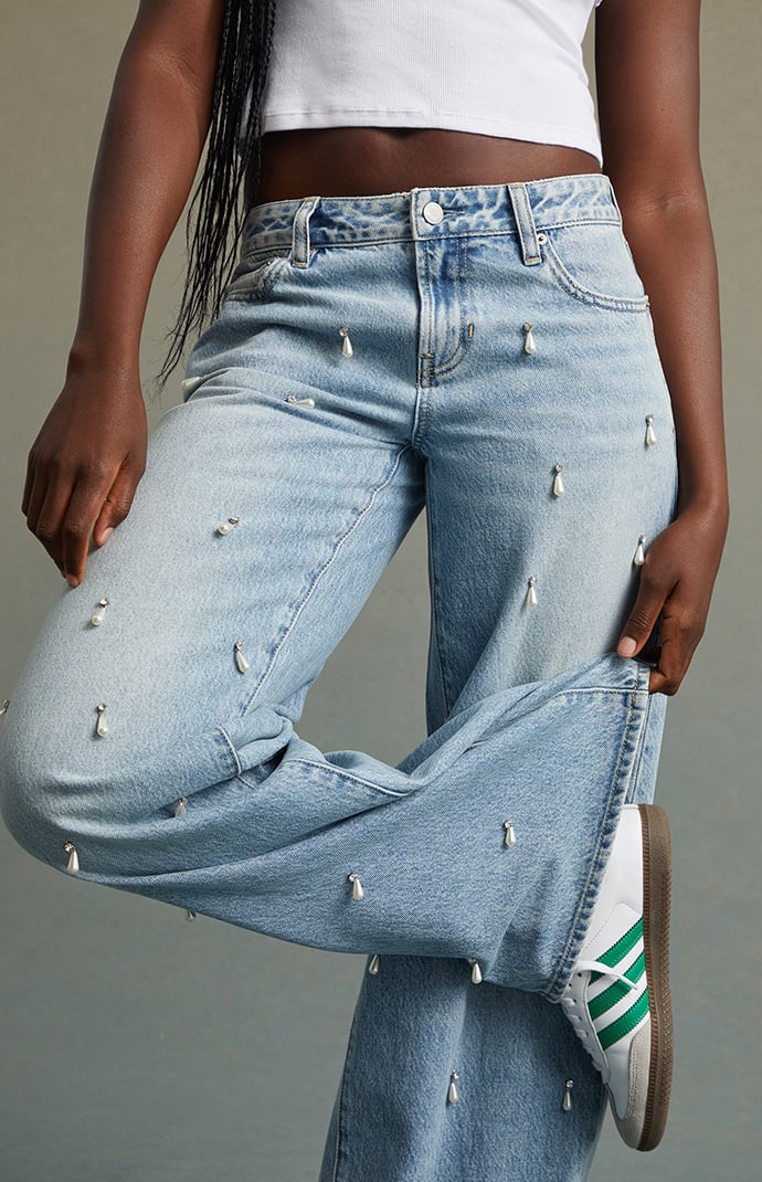 【COLOR iN ID】Lago light blue balloon denim SPOTTED RELAXED BALLOON JEANS - Light blue | ZARA United States