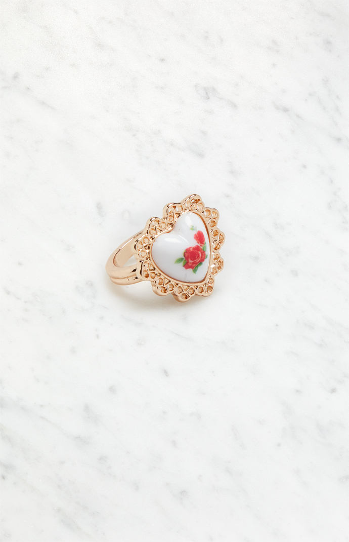 LA Hearts Vintage Heart Rose Ring | PacSun