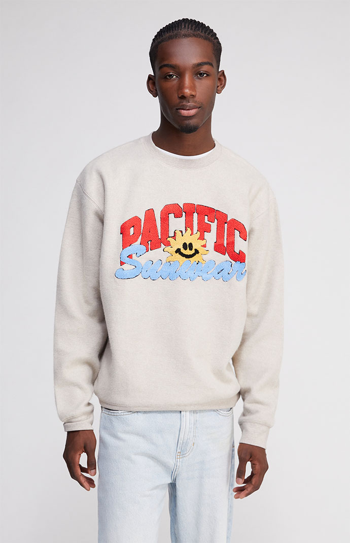 PacSun Pacific Sunwear Reverse Weave Crew Neck Sweatshirt PacSun