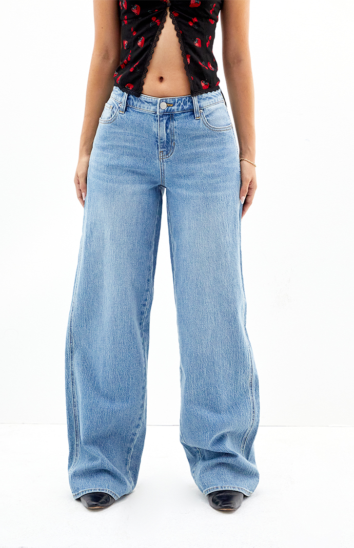 Pacsun Stretch Medium Indigo Curve Low Rise Baggy Jeans | PacSun