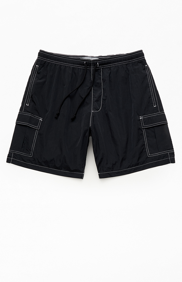 Pacsun Black Baggy Cargo Crinkle 8