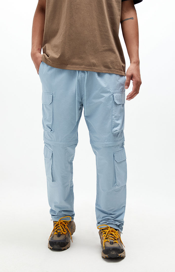 PacSun Blue Zip-Off Nylon Cargo Pants 