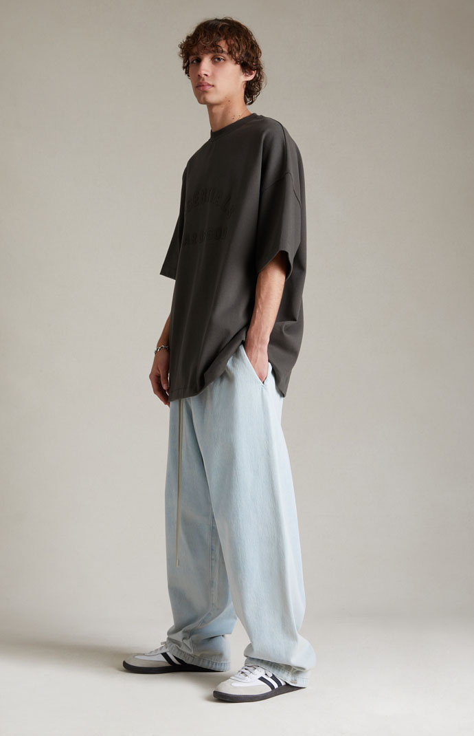 Fear of God Essentials Light Wash Denim Lounge Pants | PacSun