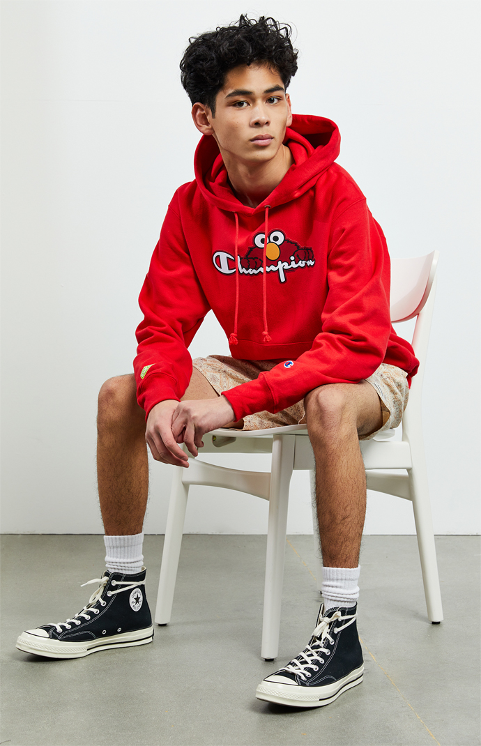 Champion x Sesame Street Elmo Hoodie PacSun
