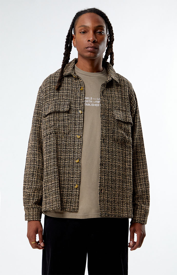 Pacsun Black Classic Tweed Oversized Shacket | PacSun