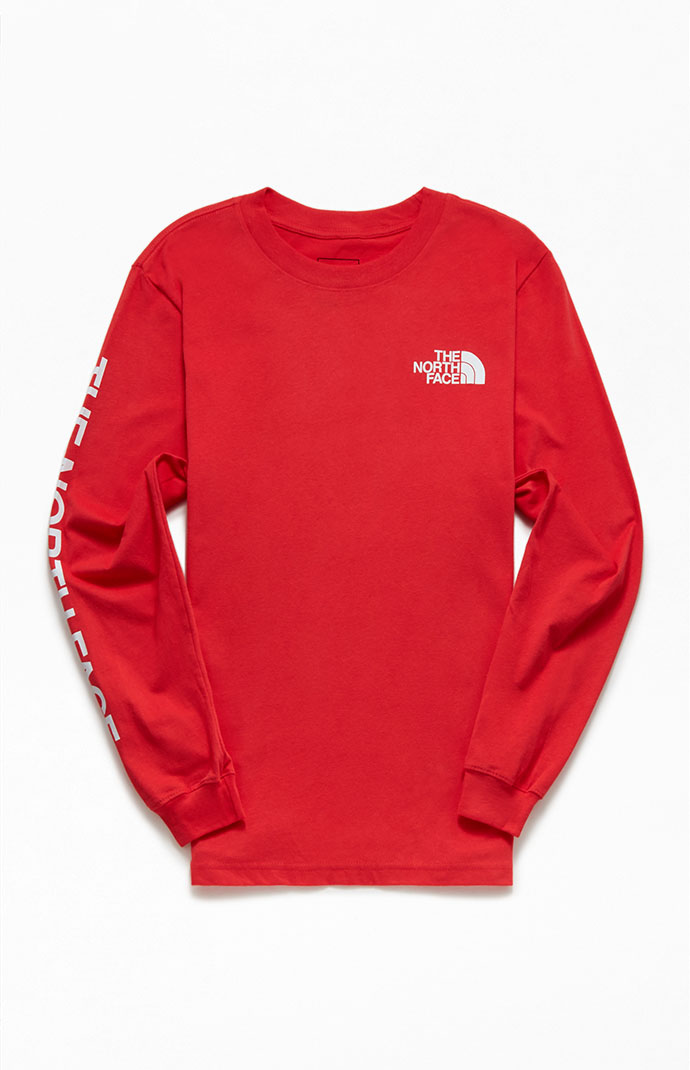 Red north shop face long sleeve