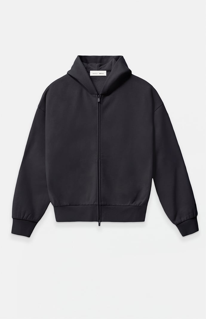 FEAR OF GOD Essentials zip Hoodie パーカー Fear of God ESSENTIALS Vintage Black Classic Full Zip Hoodie | PacSun