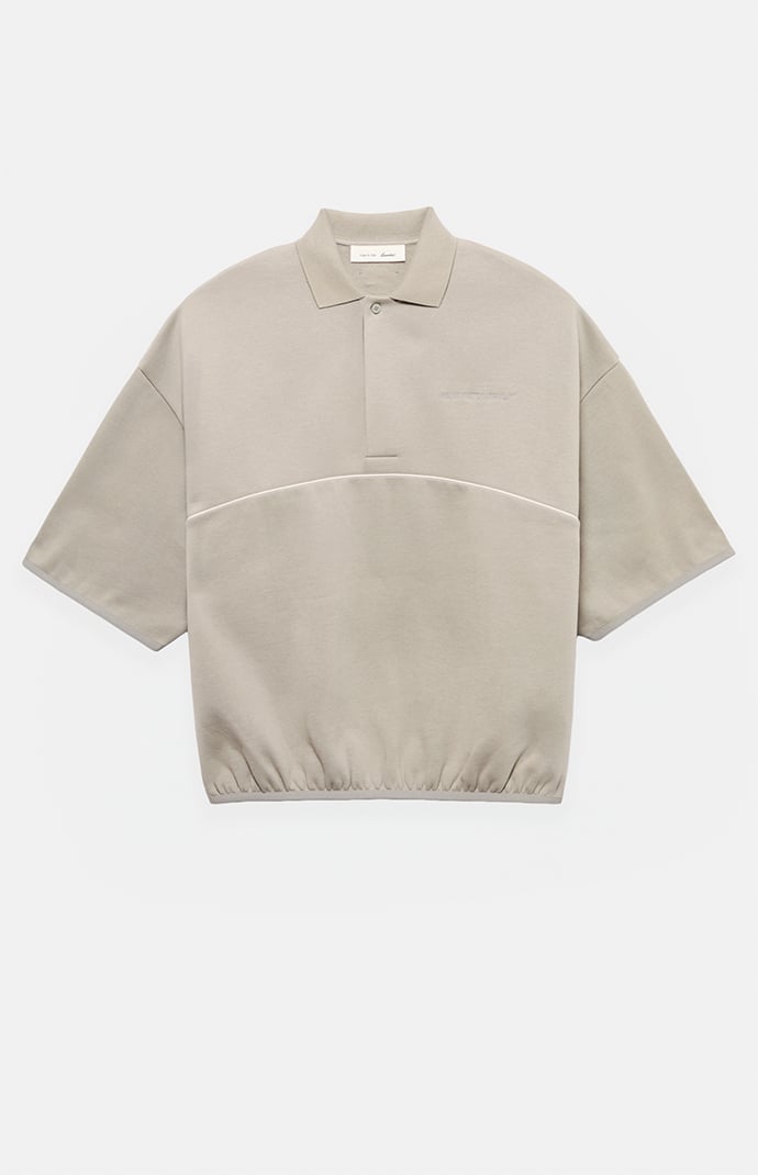 トップス Fear Of God Essentials 3/4 Sleeve Polo L Fear of God ESSENTIALS Black 3/4 Sleeve Polo Sweatshirt | Pacsun