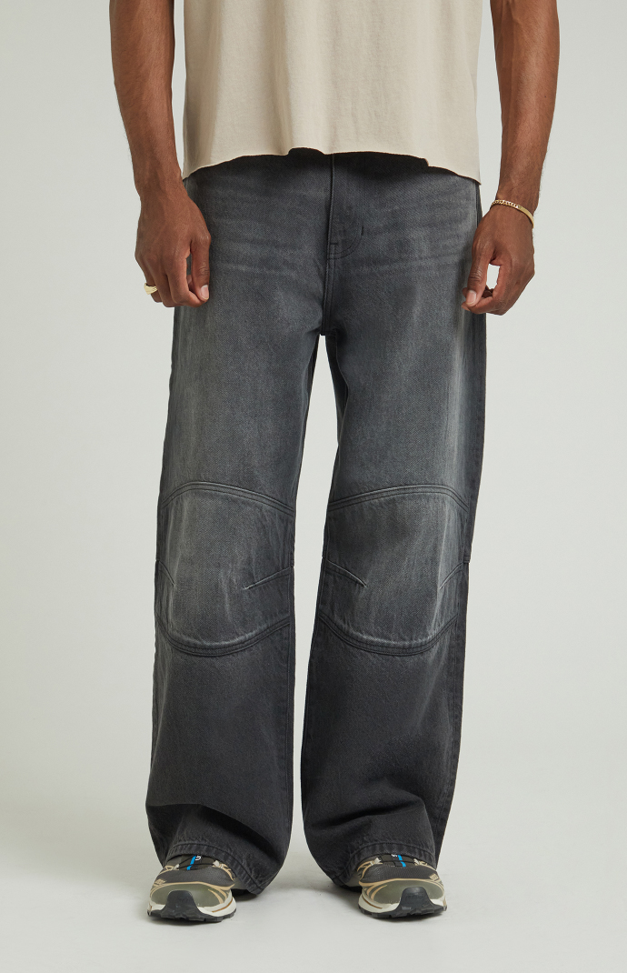 Pacsun Black Panel Knee Extreme Baggy Jeans | Pacsun