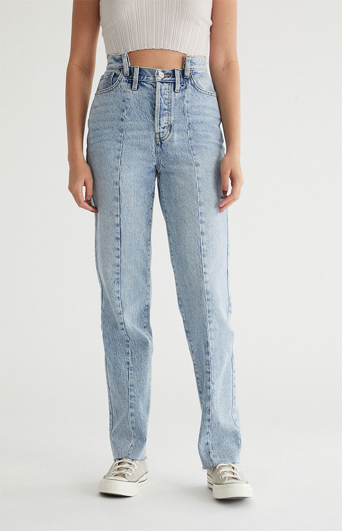 ★YOUHEE★ CUTOUT DENIM PANTS BLUE YHDPDC002BL SheDenim Womens Wide Leg Jeans High Rise and Baggy Boyfriend