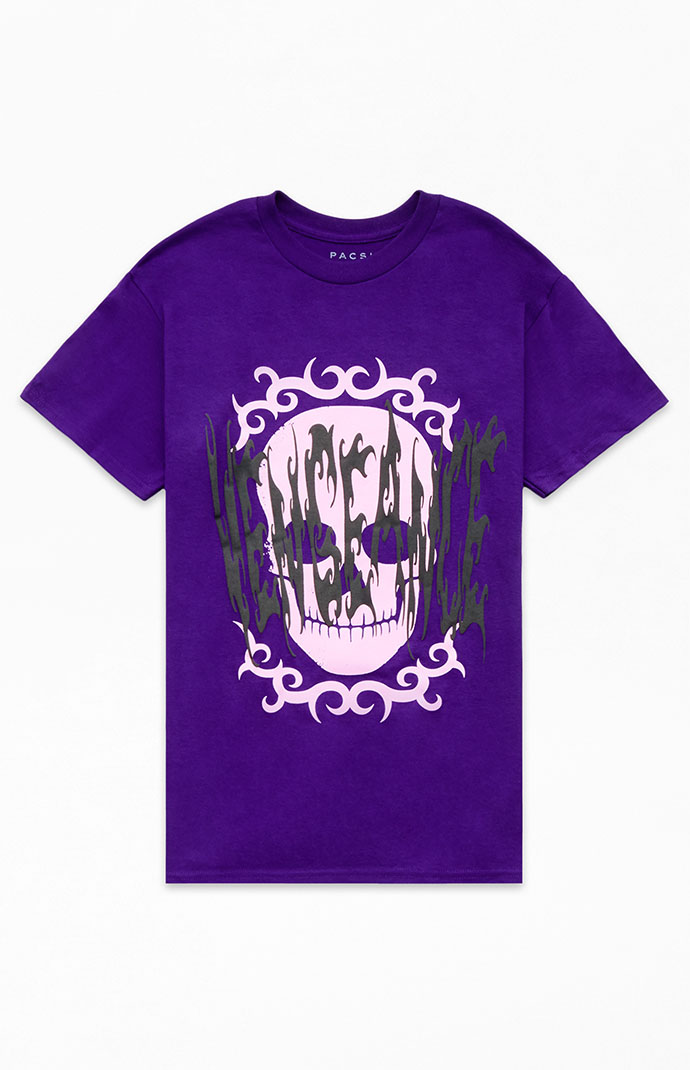 Vlone purple skull tee sales