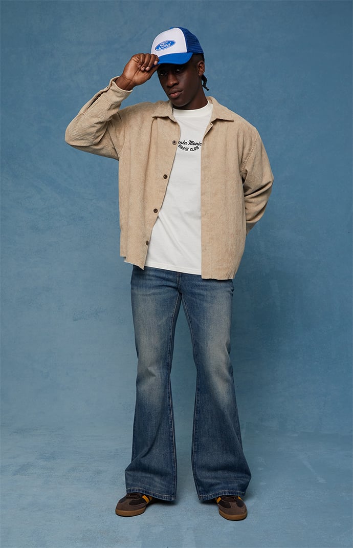 Pacsun Jordan Baggy Bootcut Jeans Medium Blue Tint | Pacsun