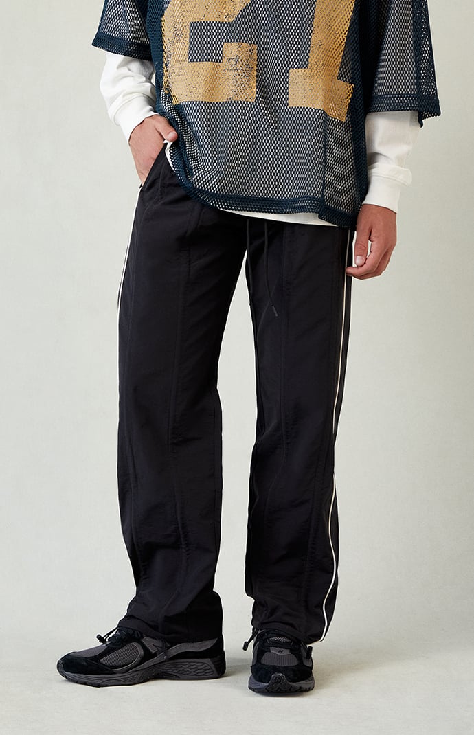 ★BROWNBREATH★ WASHED LINE TRACK PANTS BLACK WASHED LINE TRACK PANTS - BLACK - Brownbreath Online Store