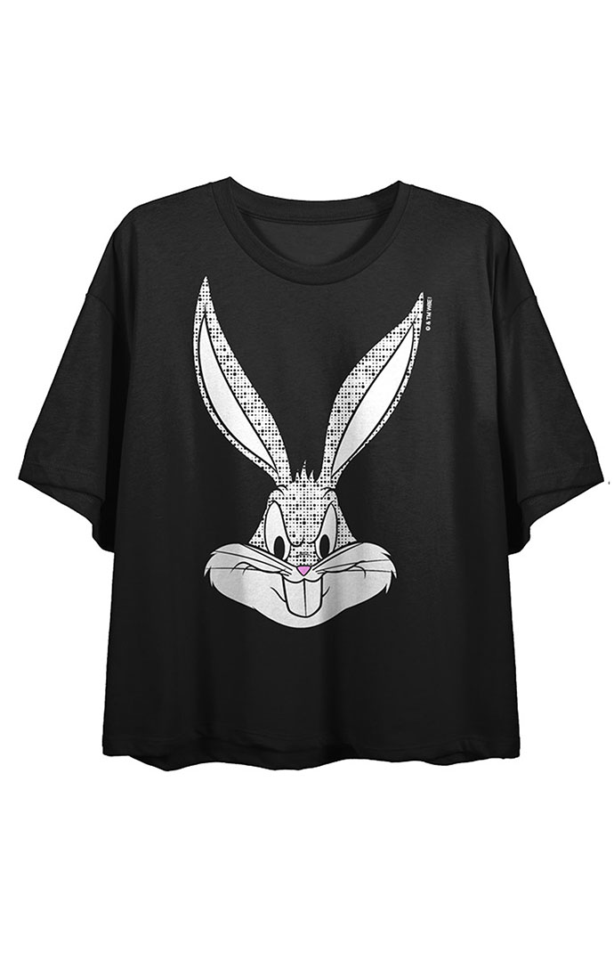 【MARGARIN FINGERS】23ss FLYING BUNNY CROP T SHIRT Girls Short Sleeve Embroidered Bunny Top - Spring