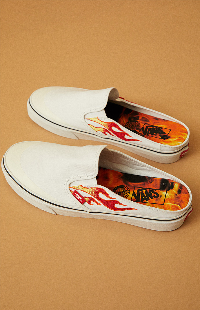 Vans x A$AP Worldwide White & Red Classic Slip-On Mule Shoes