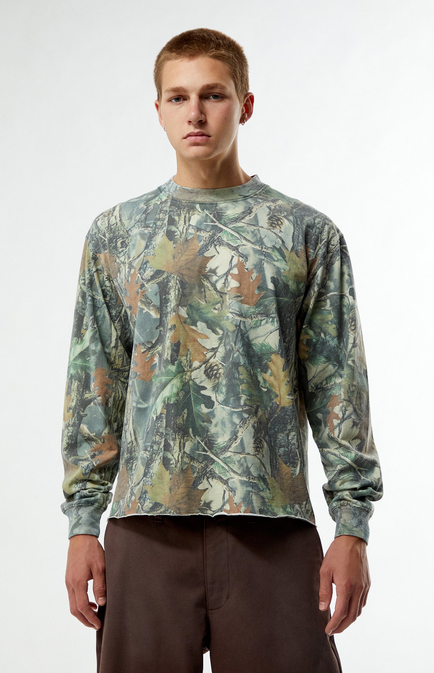 Pacsun Camo Cropped Long Sleeve T-Shirt | PacSun