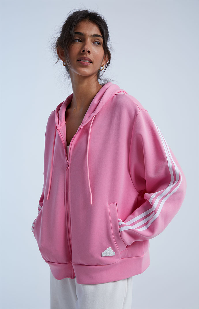 Adidas pink zip up sales jacket