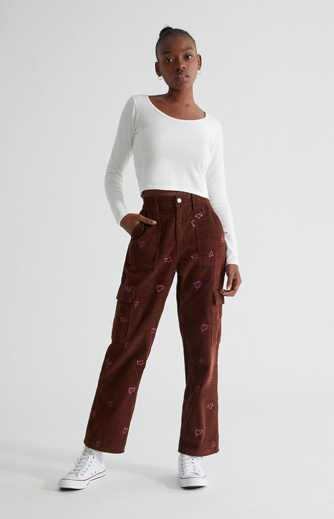 PacSun Heartbreaker Corduroy Cargo Elastic Waist Pants | PacSun