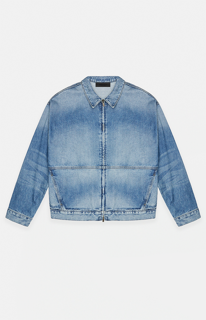 Fear of God Essentials Medium Wash Denim Jacket PacSun