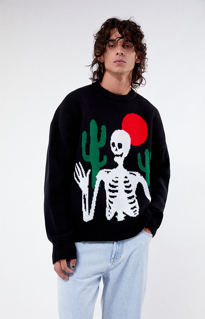Pacsun Skeleton Cropped Sweater | Pacsun