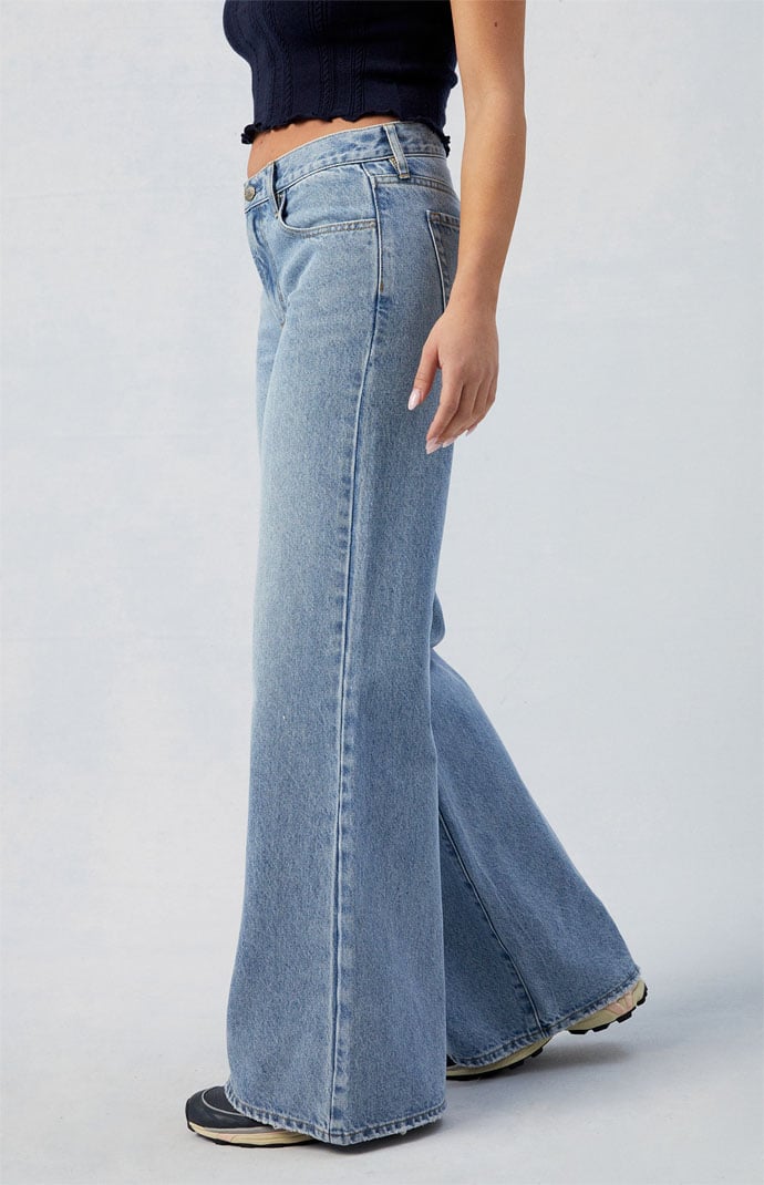 PacSun Medium Indigo Lena Low Rise Baggy Flare Jeans