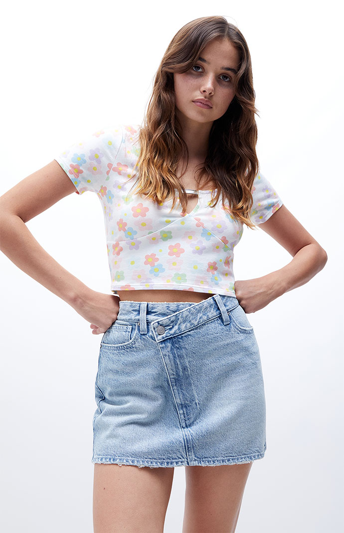 Jean skirt on sale pacsun