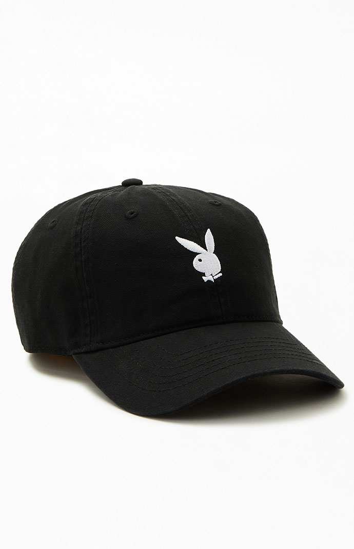 Playboy x Pacsun The Playboy Bunny Embroidered Snapback Hat Black RARE! NWT Playboy By PacSun Snapback Trucker Hat | Pacsun main image 3