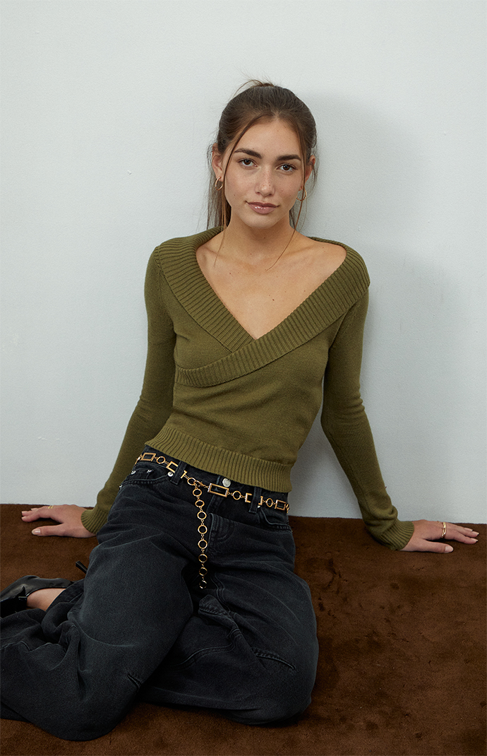Beverly and Beck Kirsten Wrap Sweater | Pacsun