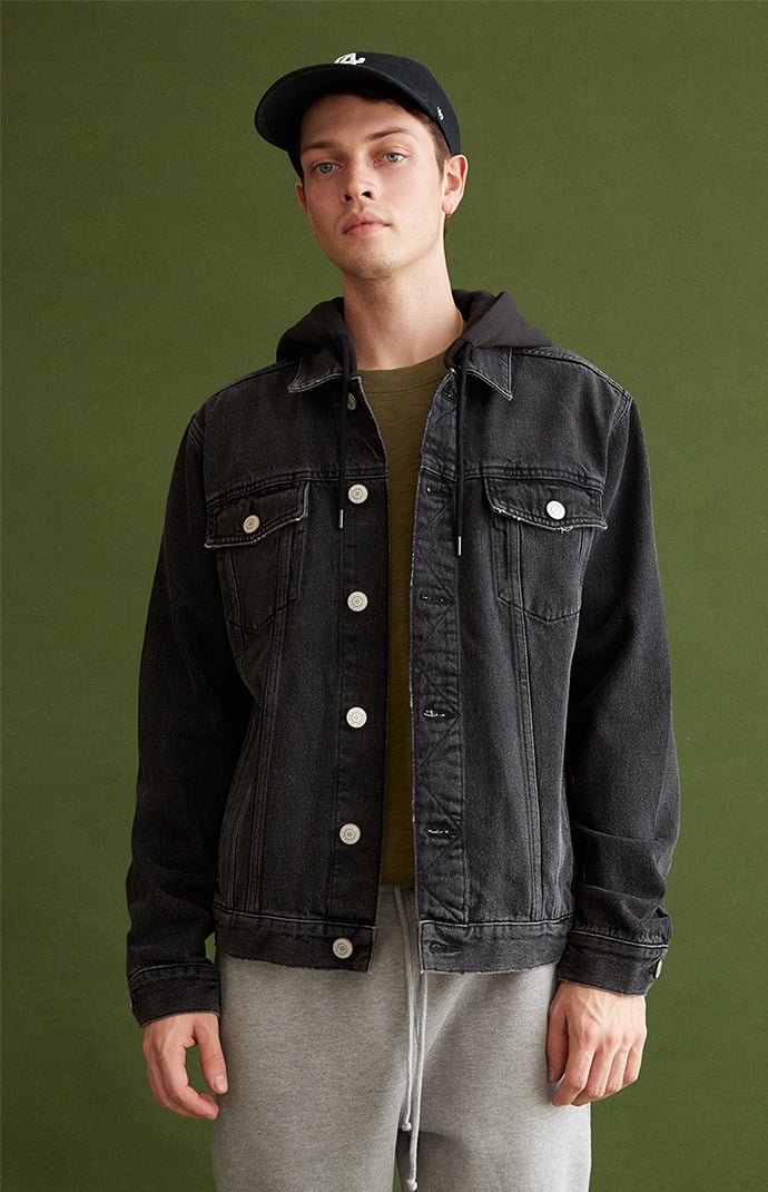 Black denim jacket pacsun 2025
