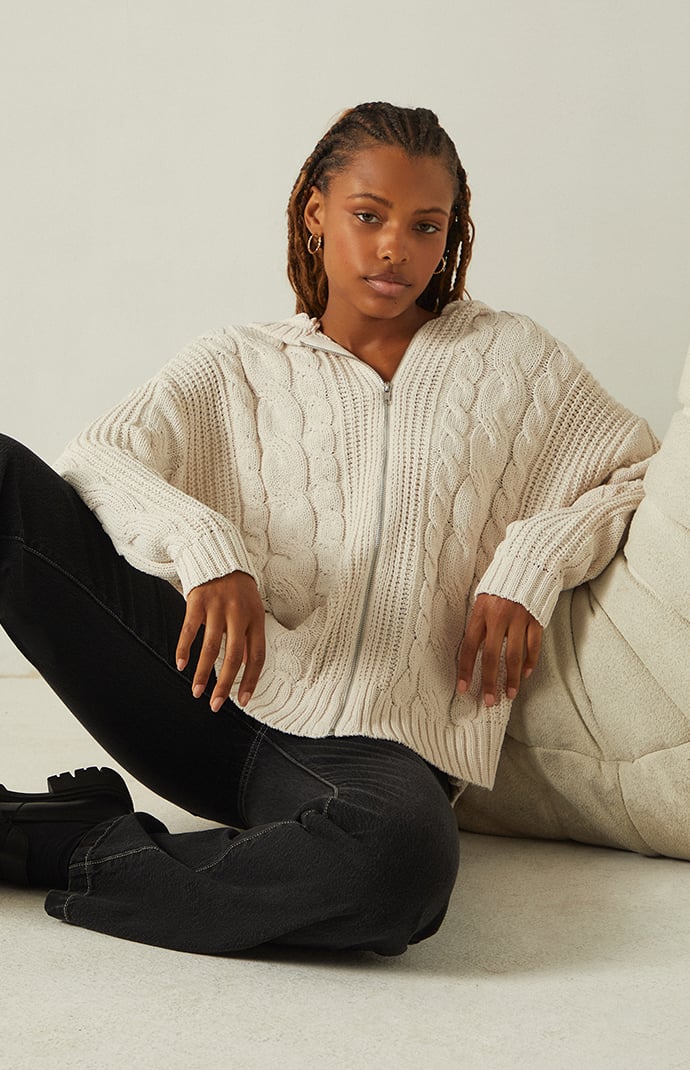 Your Favorite Dylan Zip Up Hooded Cardigan | PacSun