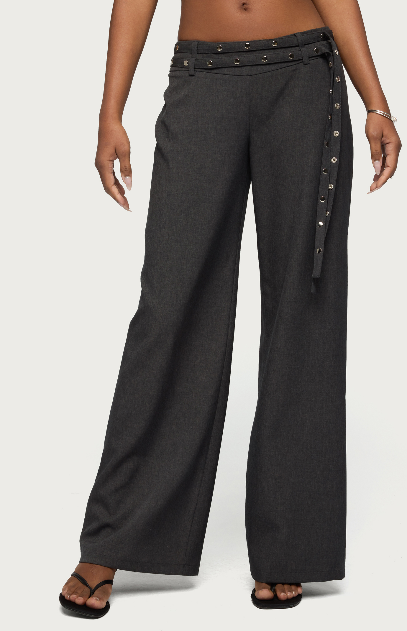 Edikted Cruz Double Belt Baggy Tailored Pants | Pacsun