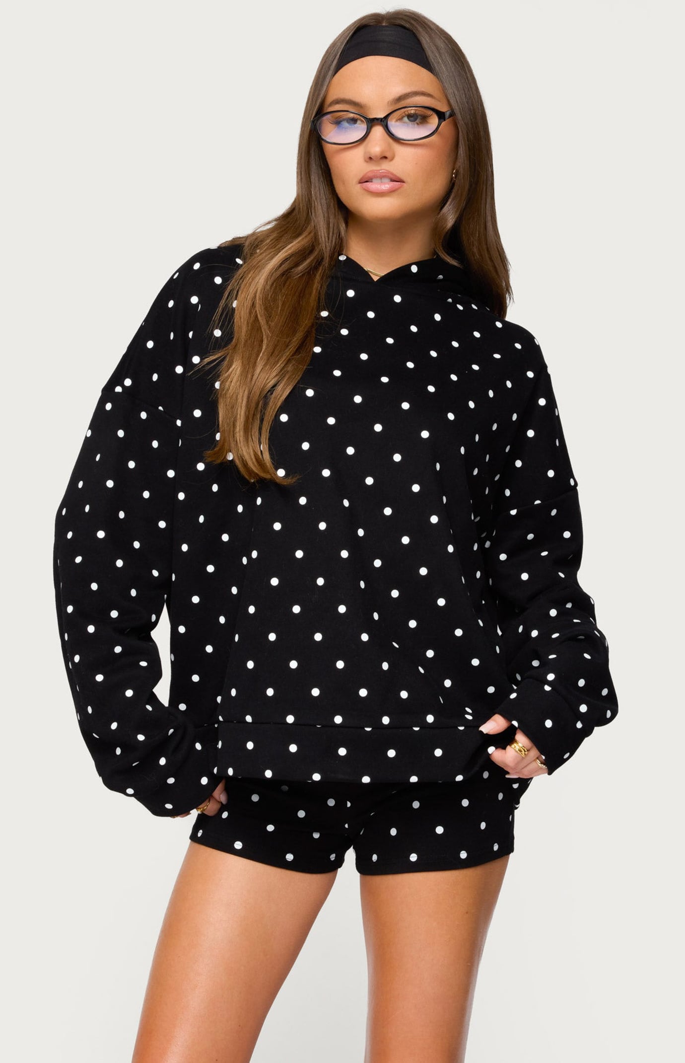 Edikted Chelsie Polka Dot Hoodie | Pacsun