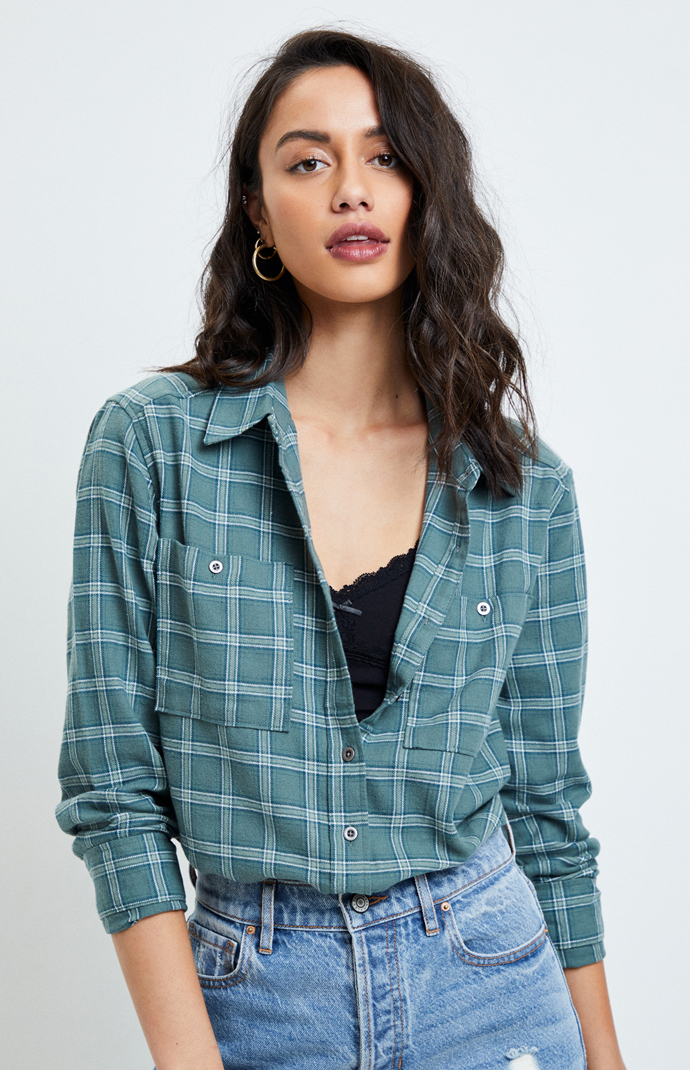 pacsun flannel moletom com capuz