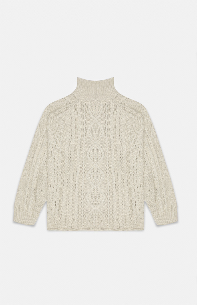 感謝の声続々！ of Fear God Sweater Turtleneck Knit Cable Wheat Essentials トップス