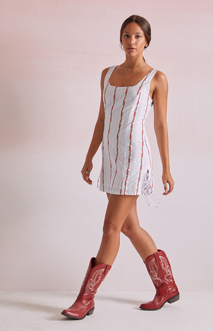 Beverly and Beck Katie Floral Stripe Mini Dress | PacSun