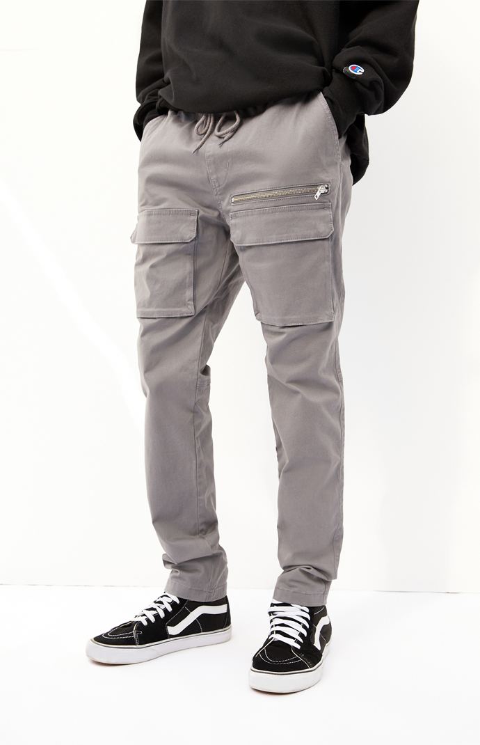 PacSun Utility Gray Front Pocket Slim Cargo Pants