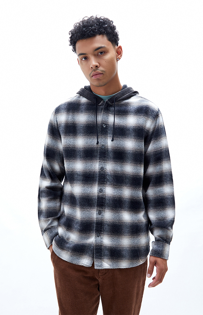 PacSun Plaid Hooded Flannel Shirt PacSun