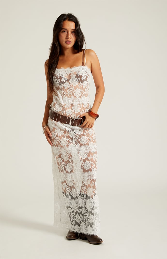 Beverly and Beck Agnes Sheer Lace Festival Maxi Dress | Pacsun