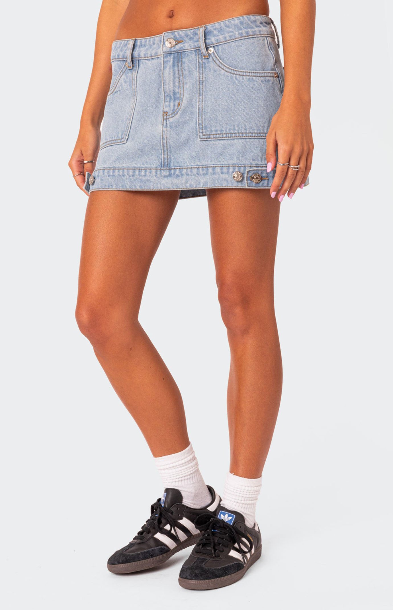 Edikted Foxx Denim Mini Skirt | PacSun