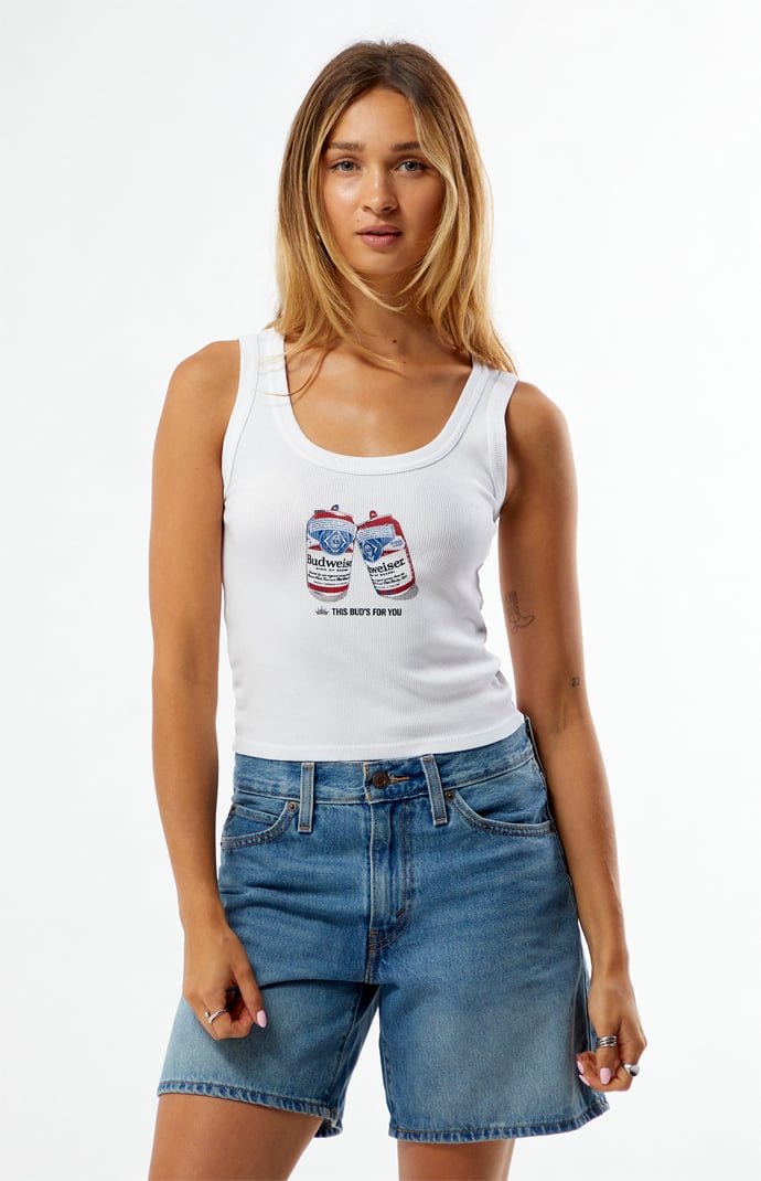 Budweiser PACSUN ナイロン スイムショーツ S 赤 白 青 総柄 Budweiser By PacSun Logo Volley 6.5